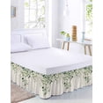 thumbnail image 2 of Eucalyptus Leaf Bed Skirt Queen Size, Watercolor Green Plant Vintage Country Wrap Around Bed Skirting with Adjustable Elastic Strap, Dust Ruffle Pleated Bedskirts 18 Inch Drop for Bedroom Queen Beds, 2 of 9