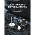 thumbnail image 6 of Bandmax 925 Sterling Silver Stud Earrings for Men Women Natural Black Onxy with Viking Rune Ear Studs for Men Gift for Husband Boyfriend Son, 6 of 8