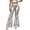 t-468Silver, variant on Women Faux Leather Flare Pants High Waist Lace Panel Sheer Mesh Trousers Slim Fit Nightclub Pant,Silver,M