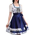 thumbnail image 2 of LEKODE oktoberfest outfits women dirndl dress Bavarian Dress tracht dress Womens Dress Germany Short Sleeve Dirndlbluse Dress Stage Performance Dress Blue L, 2 of 9