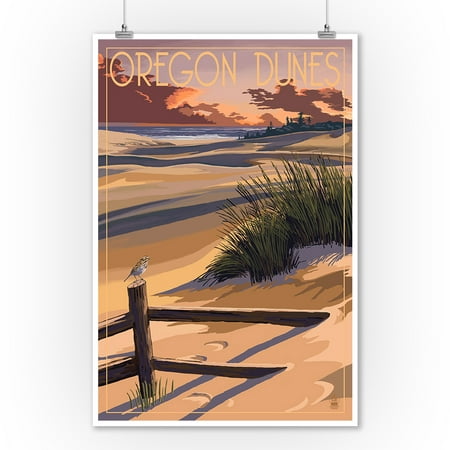 Oregon Dunes on the Oregon Coast - Lantern Press Poster (9x12 Art Print, Wall Decor Travel