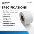 thumbnail image 2 of [4 Rolls, 4000 Labels] Alpha Label - 4" x 6" Direct Thermal Labels, 3” Core, No Ribbon Required, Made in Canada, 2 of 7