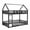 Black, variant on Tcbosik Twin Over Twin Size Bunk Bed with Fence and Door, Metal Bed Frame with Guardrail and Ladder for Bedroom, No Box Spring Needed, White