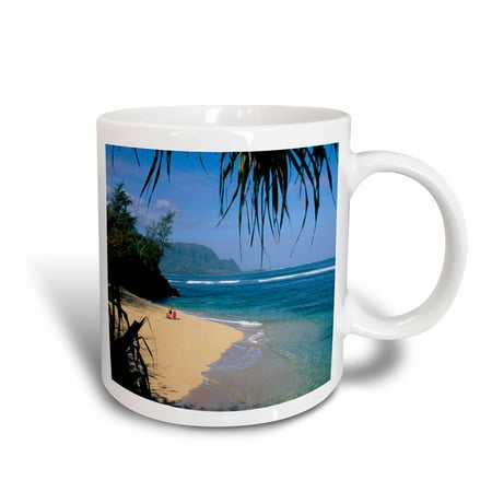 3dRose Hideaway Beach, Hanalei Bay, Kauai, Hawaii - US12 DPB0127 - Douglas Peebles, Ceramic Mug, 11-ounce