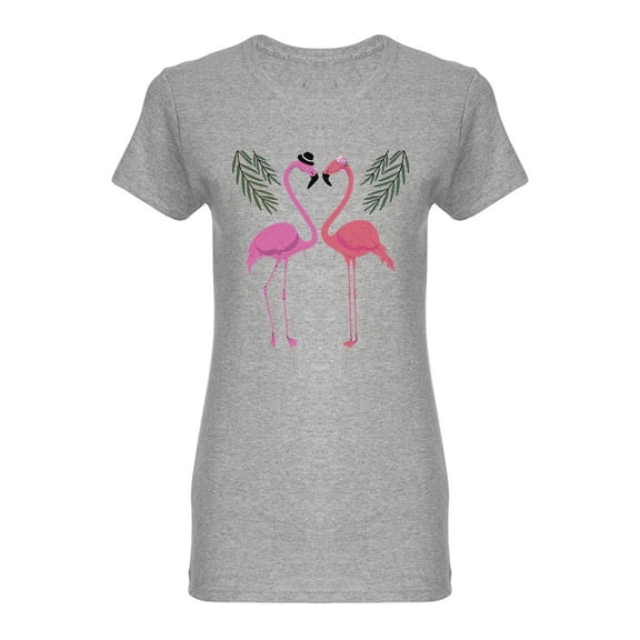 Flamingos In Love Design Shaped Tee Women's -Image by Shutterstock
