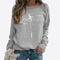 thumbnail image 1 of EQWLJWE Chandail d'Automne pour Femmes, Manches Longues, Col Rond, Imprimé Libellule, Ample, 1 of 8