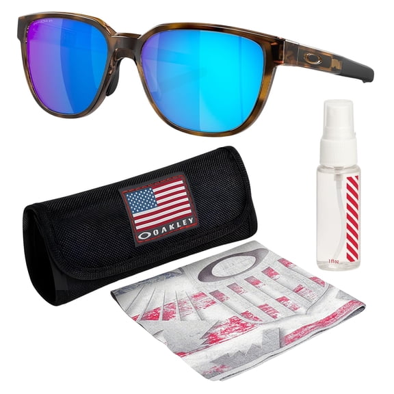 Oakley OO9250 Actuator Rectangle Shaped Polarized Sunglasses for Men - Includes Official Eyewear Kit - Brown Tortoise Frame with Prizm Sapphire Lens