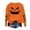 #407-Orange, variant on Halloween Sweatshirts for Women Solid Color Crew Neck Long Sleeve Tops Pumpkin Face and Bat Print Casual Pullover for Fall Winter Daily Wear Gift