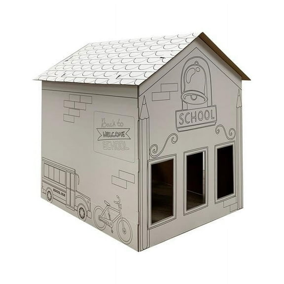 36 x 28 x 34 in. Color Me Cardboard School House