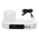 thumbnail image 1 of Reloj con cargador inalámbrico, Control táctil multifunción, luz nocturna colorida, interfaz 6USB, estación de carga rápida, enchufe europeo de 100V-240V, 1 of 5
