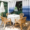 thumbnail image 2 of Navy Blue Ombre Outdoor Curtains for Patio Waterproof, Windproof Privacy Curtains with Weighted Bottom, Farmhouse Modern Gradient Outside Drapes for Picnic Garage Backyard Cabana 54"x95" 2 Panel, 2 of 8