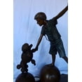 thumbnail image 3 of Nifao Boy and poodle balancing circus stars bronze statue – Outdoor Garden Decor Sculpture, 38"L x 27"W x 55"H, 3 of 11