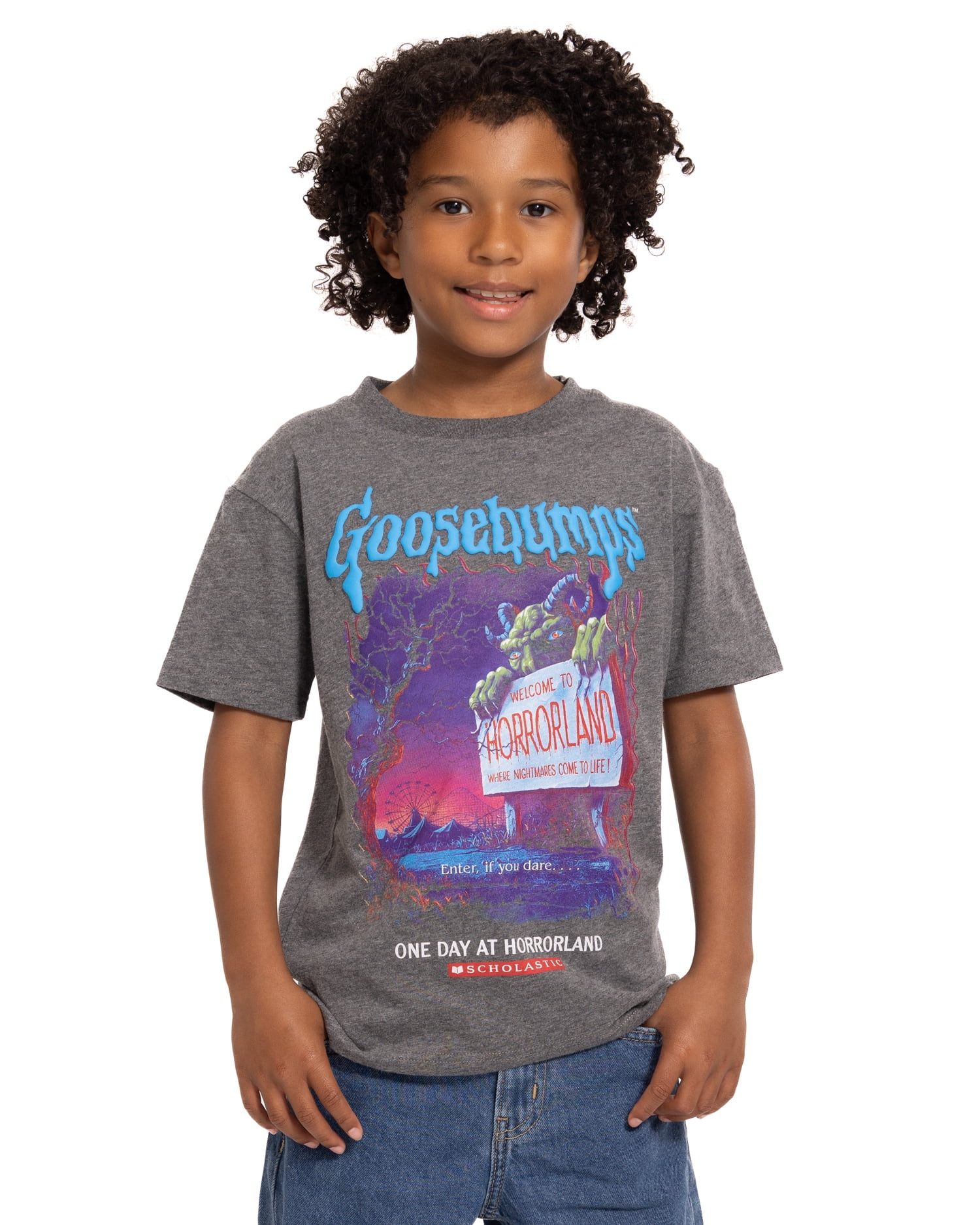 Goosebumps Boys Halloween Graphic Tee with Short Sleeves, Sizes 4-23