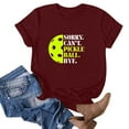 thumbnail image 2 of WREESH Graphic Print T-Shirt for Women Summer Crew Neck Short Sleeve Blouse Wine, 2 of 4