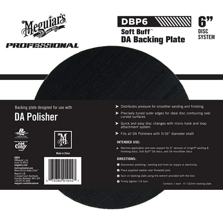 Meguiar’s 6" DA Backing Plate – Pair With Foam or Microfiber Pads for Dual Action Polishing – DBP6, USE WITH POLISHING TOOL: Distributes.., By Visit the Meguiars Store