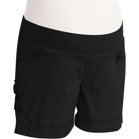 Maternity Demi-Panel Cuffed Utility Shorts