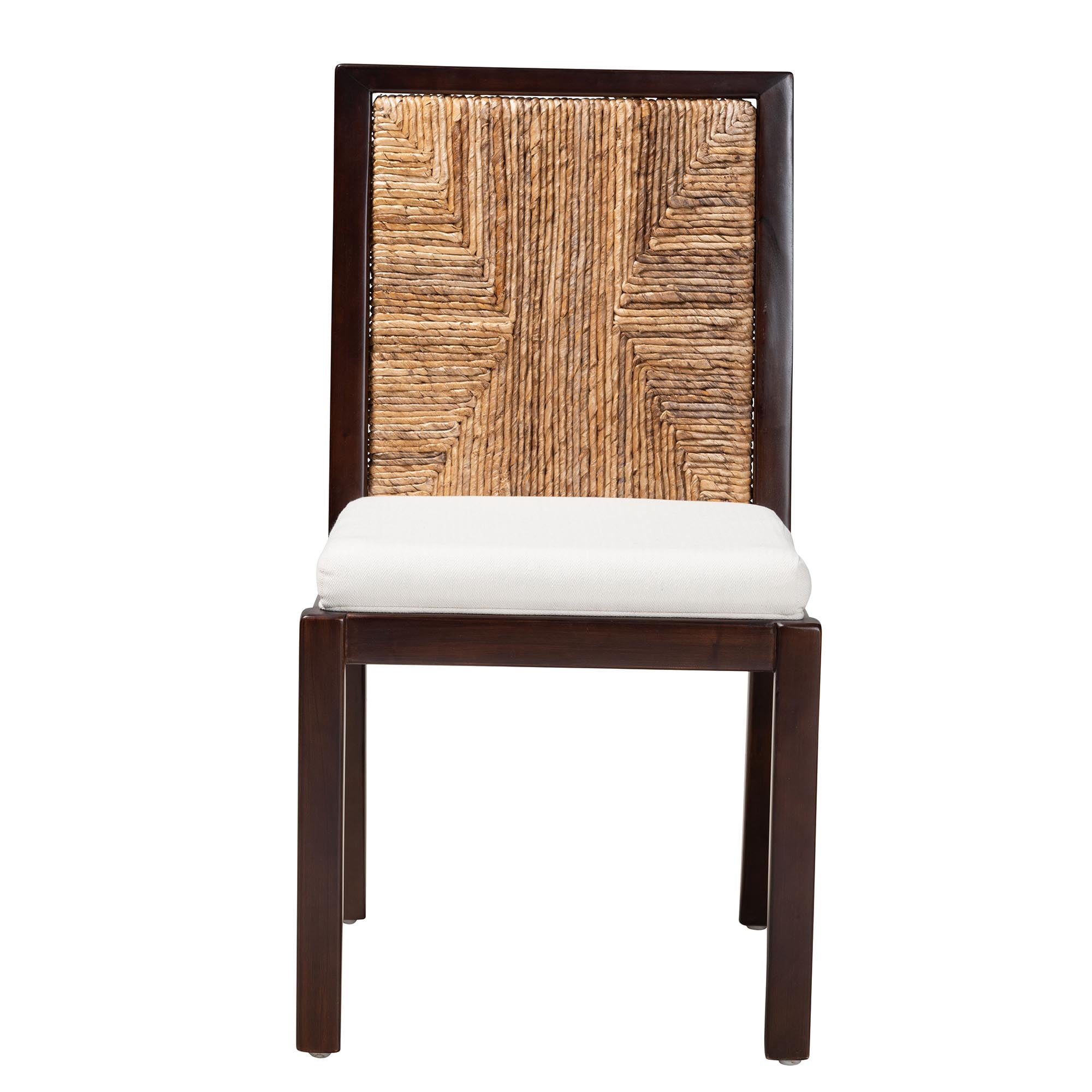 Bali & pari Joana Seagrass and Mahogany wood BOHO Dining Chair, Natural Brown