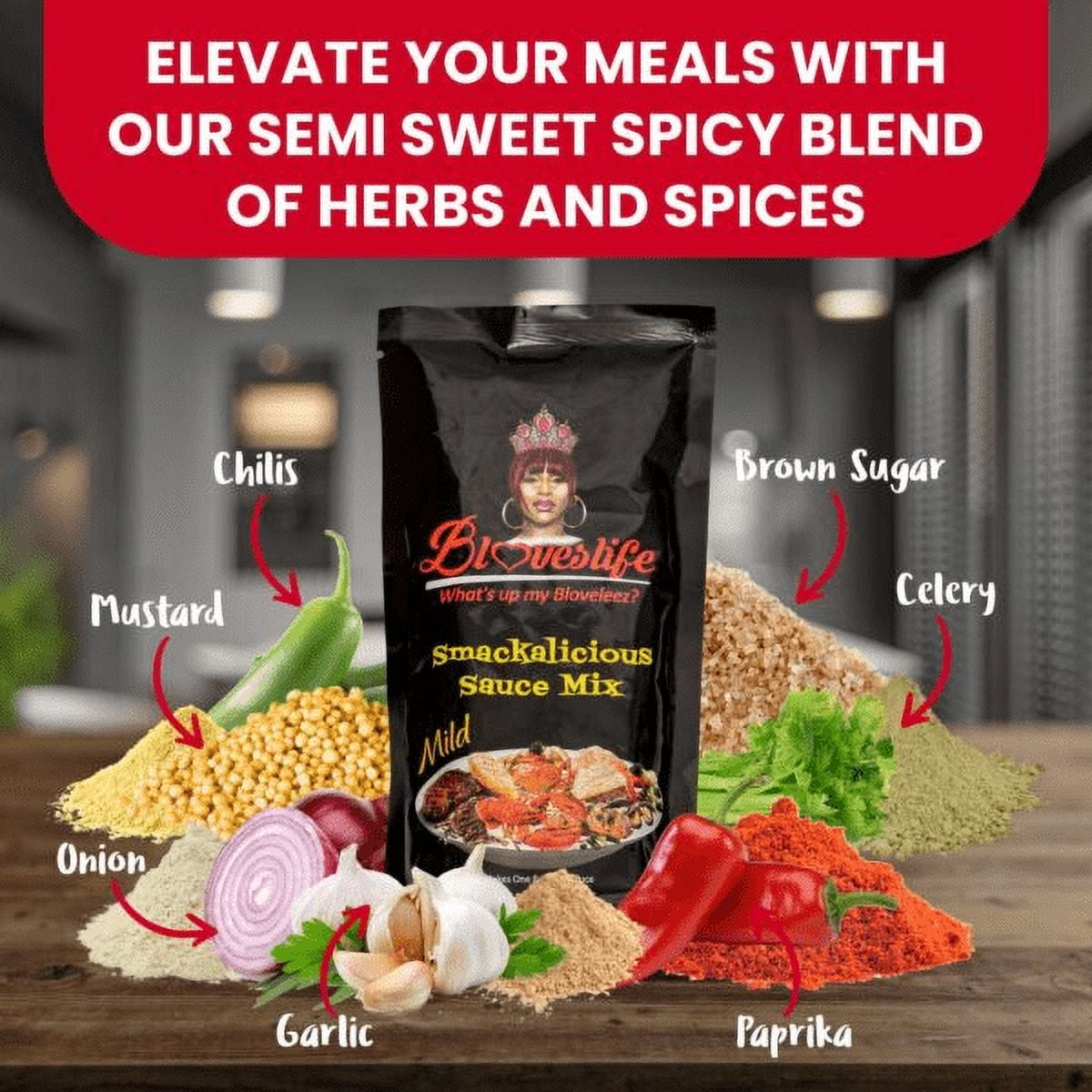 Blove's Smackalicious Sauce Seasoning Mix (Mild) 7.04 Ounce (Pack of 1)