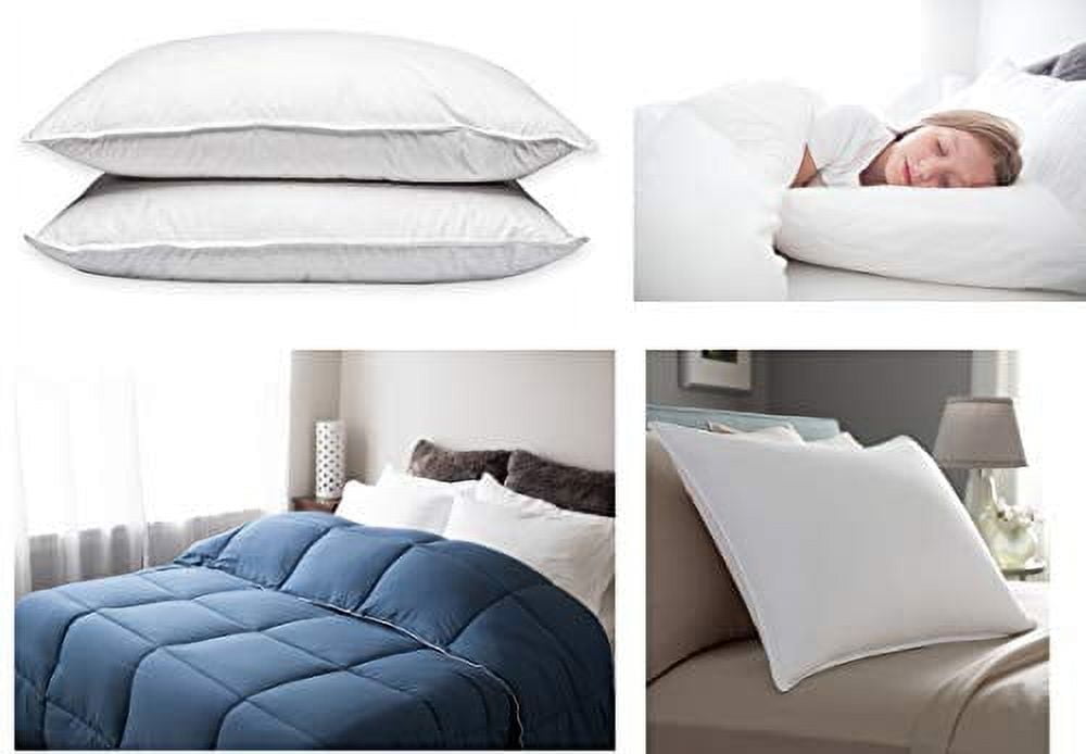 Hotel Feather and Down King Size Bed Pillow Set (2 Pack)