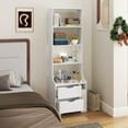 thumbnail image 2 of Aukfa Tall Nightstand with Bookshelf, Bed Side Tables, Bedside Table for Bedroom/Office,White, 2 of 8