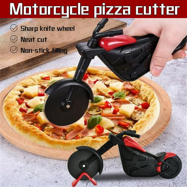 Oleegame 1PC Tomato Slicer And Lemon Slicer Plastic Wheel Style Motorcycle Bike Stainless Pizza Roller Steel