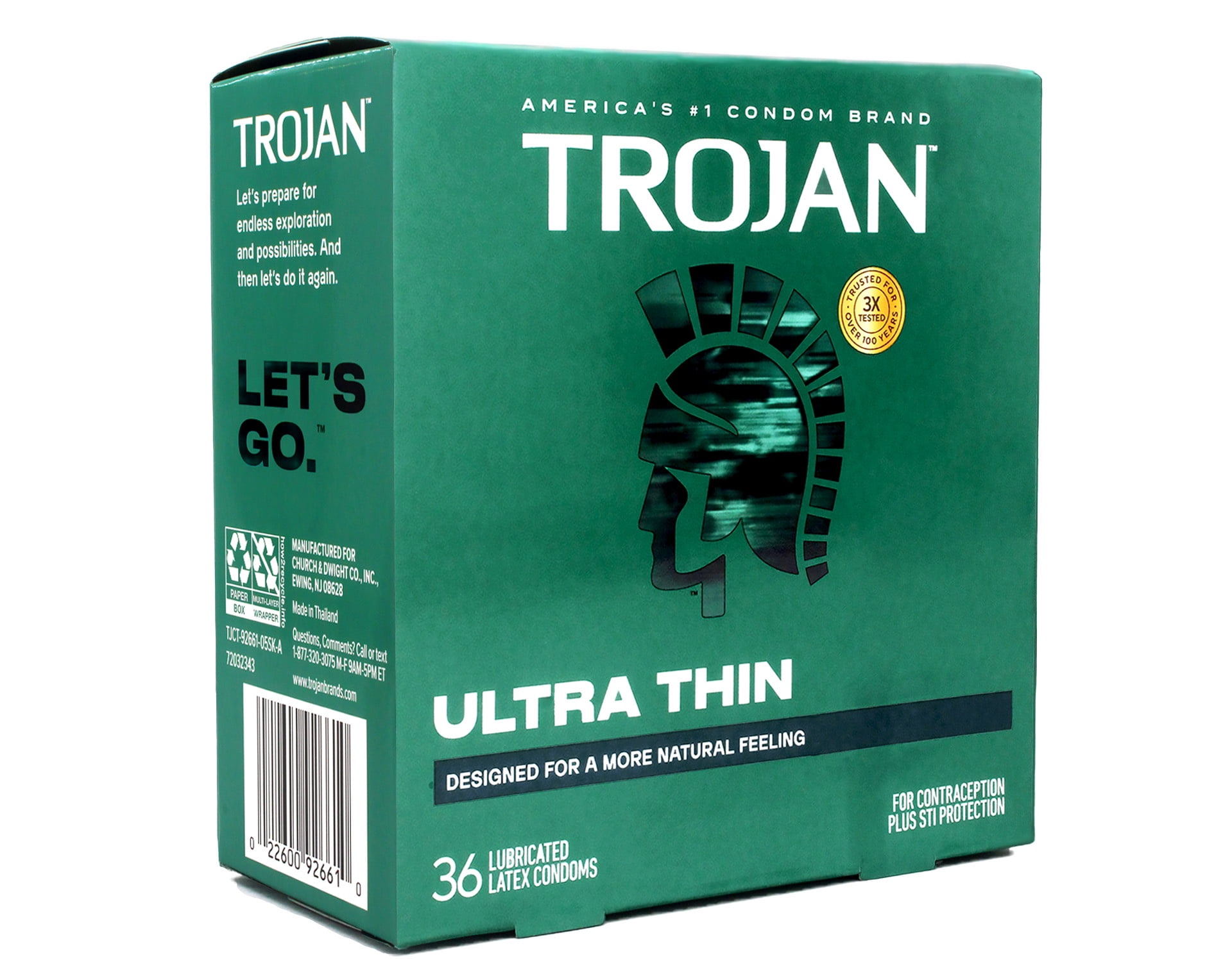 TROJAN Ultra Thin Condoms Lubricated Latex 36 Each - Walmart.com