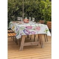 thumbnail image 3 of Outdoor Tablecloth with Umbrella Hole for Patio/Picnic/Party/Camping, Wildflowers Waterproof Table Cloth Rectangle Table Cover Washable, Spring Farmhouse Tulip Floral Leaf Wooden Grain (60"x 84"), 3 of 8