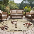 thumbnail image 4 of Round Rugs 5Ft, Sweet Home Round Area Rug Washable Indoor Throw Carpet, Western Stars Bird Houses Country Vintage Soft Non Slip Circle Rug for Cabinet Bathroom Home Decor Aesthetic, 4 of 8