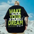 thumbnail image 2 of Camiseta con estampado "Wake Your Dream" para hombre, camisetas casuales holgadas estilo Harajuku, camisetas de moda de gran tamaño Y2K, camisetas de algodón de verano con cuello redondo, 2 of 5