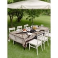 thumbnail image 3 of Outdoor Tablecloth with Umbrella Hole and Zipper, Texas Star Vintage Rectangle Table Cloth 60x84 Inch Waterproof Tablecloth, Brown Khaki Wooden Retro Art Picnic Table Cover for Patio Camping, 3 of 7