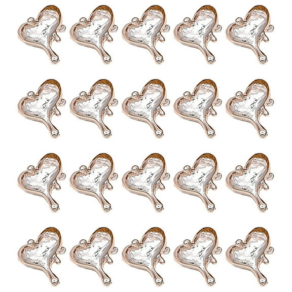 vnanda Nail Art Decoration 20pcs Water Drop Heart Nail Charms Shining Metal Nail Design Jewelry for Diy Manicure Phone Case Decoration Nail Art Accessories