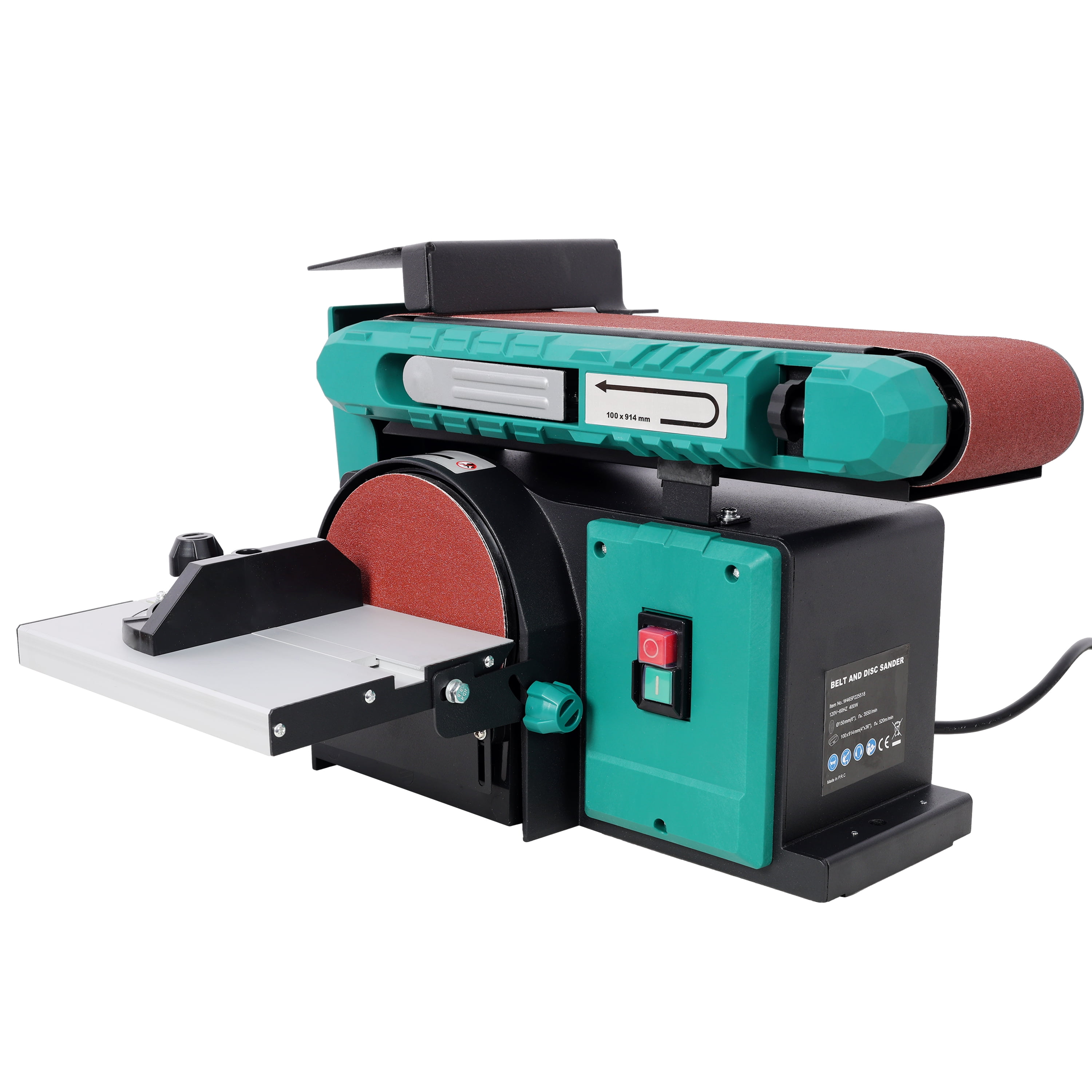 LiviNest 4x36 Inch Belt Sander: Industrial Benchtop Grinder with 6 Inch Disc - Metal Frame Adjustable Worktable for Woodworking & Furniture Restoration - Compact Workshop Tool for Small Studio Owners