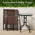 thumbnail image 5 of Best Choice Products 3-Piece Patio Bistro Dining Furniture Set w/ Glass Tabletop, Folding Chairs - Brown, 5 of 10