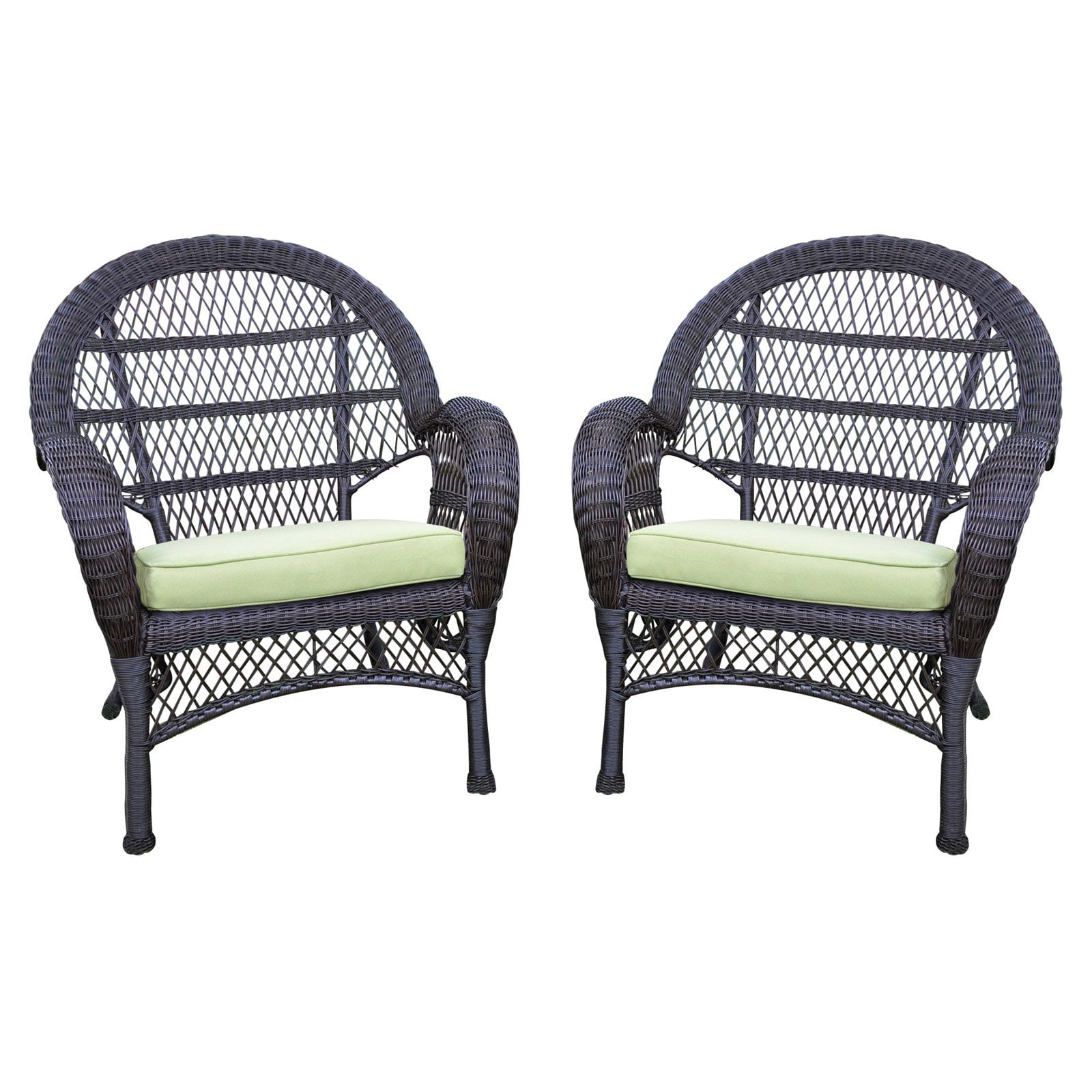 Jeco Santa Maria Wicker Patio Chairs with Optional Cushion Set of 2