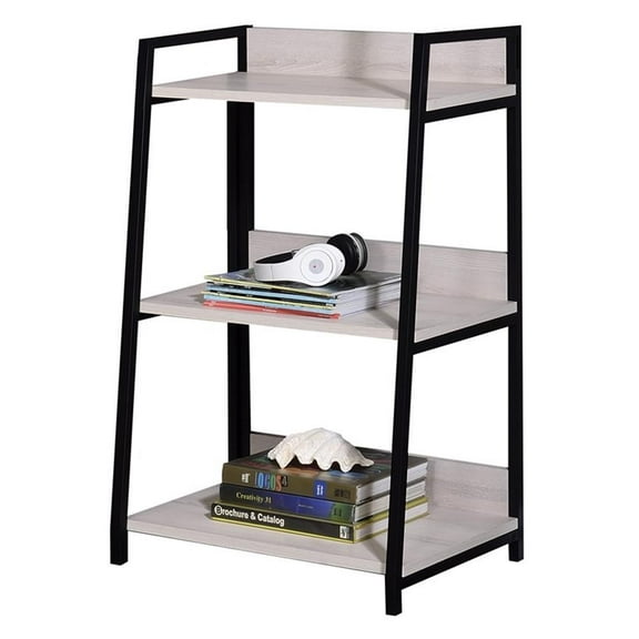 Bowery Hill Contemporary Bookshelf in Natural and Black