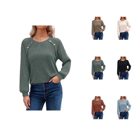 Women's Clothing Oversized Cable Knit Pullover Casual Cozy Winter Sweaters Women's Long Sleeve Blouse Spring Lightweight Sweater Business Casual Lace Top Trendy Fall Fashion Clothing