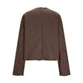 thumbnail image 5 of Ruimatai Women's Wool Blend Jacket Long Sleeve Solid Color Round Neck Button Front Casual Woven Coat, 5 of 6