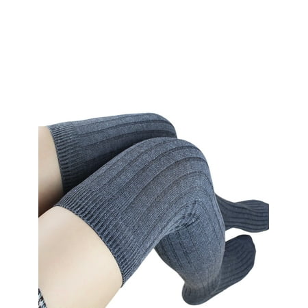 

Sunisery Women Over Knee Thigh High Stockings Autumn Winter Warm Knit Non-Slip Breathable Long Boot Socks