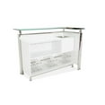 thumbnail image 5 of Michael Amini State St. Stainless Steel Bar with Glass Top in Off White, 5 of 9