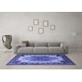 thumbnail image 3 of Ahgly Company Machine Washable Indoor Rectangle Oriental Blue Industrial Area Rugs, 5' x 7', 3 of 4