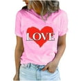 thumbnail image 2 of Amzcrzy Hauts pour Femmes Hauts d'Été pour Femmes T-shirt Imprimé pour Amoureuse des Femmes Col Rond Manches Courtes Hauts T-Shirts pour Femmes Manches Courtes Hauts pour Femme Sortie Hauts pour Femmes Tendance, 2 of 5