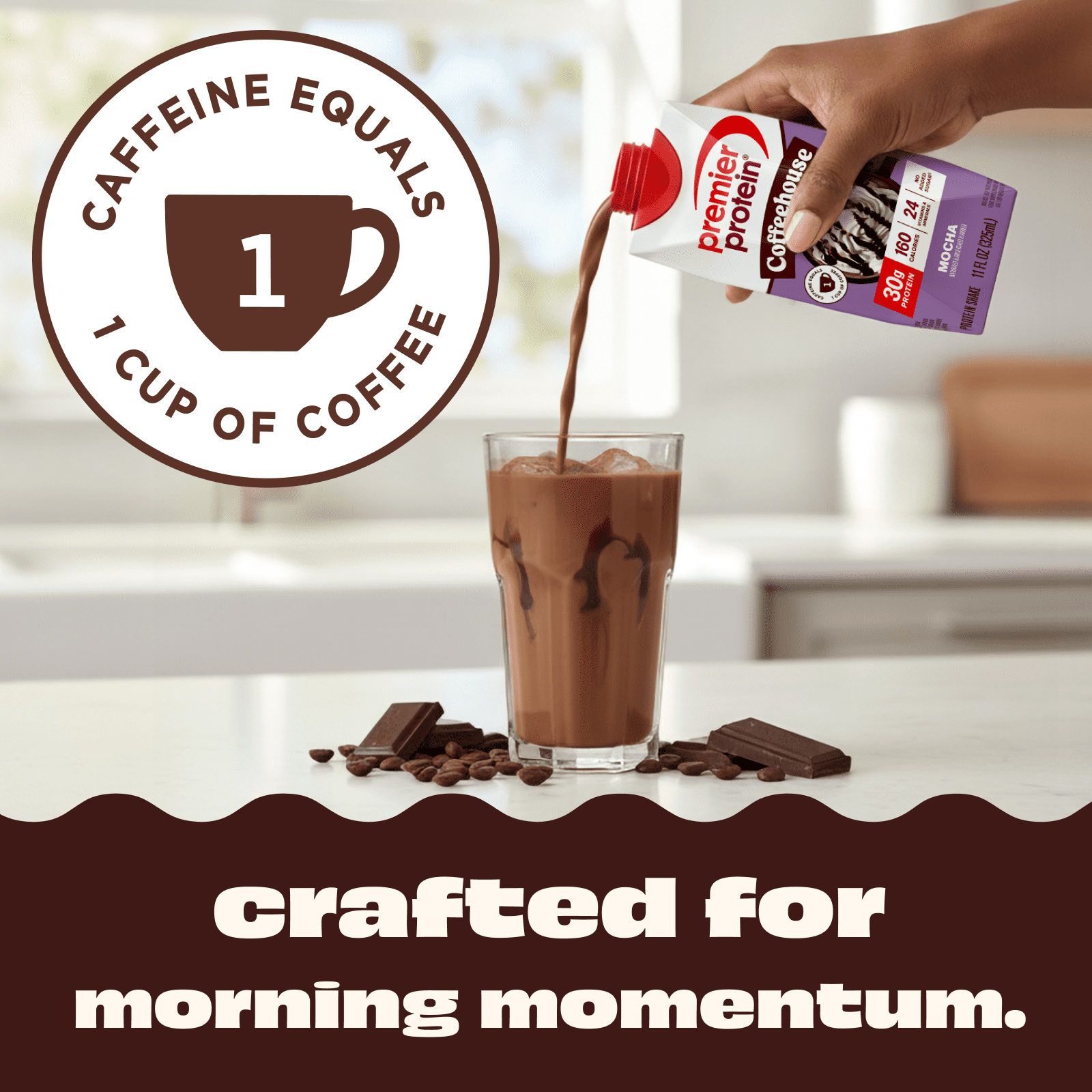Premier Protein Shake, Coffeehouse Mocha, 30g Protein, 11 fl oz, 12 Ct