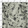 thumbnail image 2 of Soimoi Pure Silk Gray Fabric By the Yard - 42 Inch Wide -Floral & Leaf Floral Pattern Fabric - Botanical and Elegant Designs for Various Uses Printed Fabric, 2 of 6