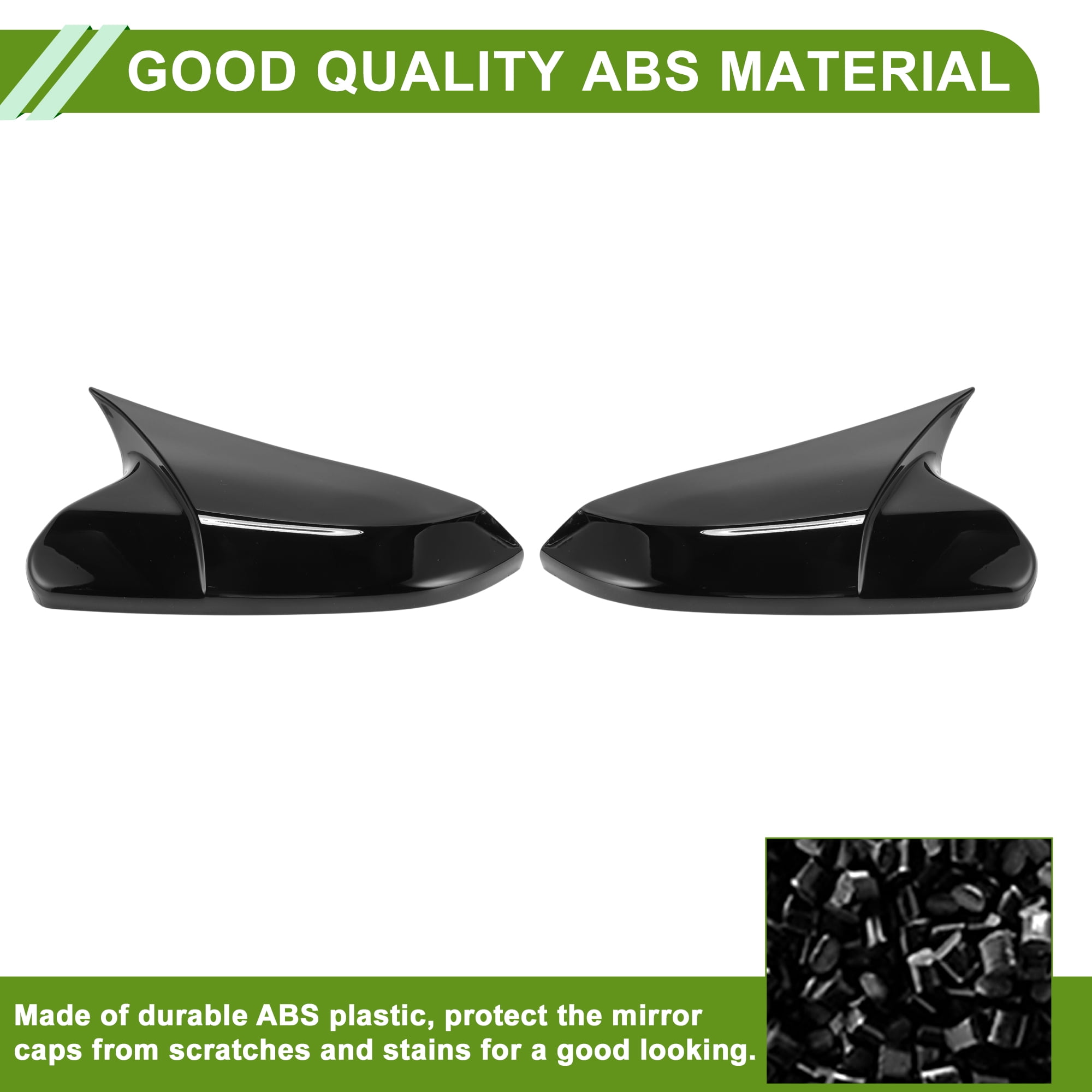 Unique Bargains ABS Side Mirror Cover Cap Replacement for Honda Civic 2016-2021 Black