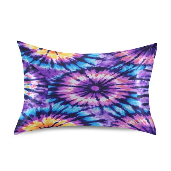 Ryvnso Satin Pillowcase Art Tie Dye Purple Pillow Cases Standard Size 26x20in