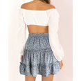 thumbnail image 2 of Femmes Été Mignon Taille Haute Jupe Volants Imprimé Floral Swing Plage M., 2 of 8