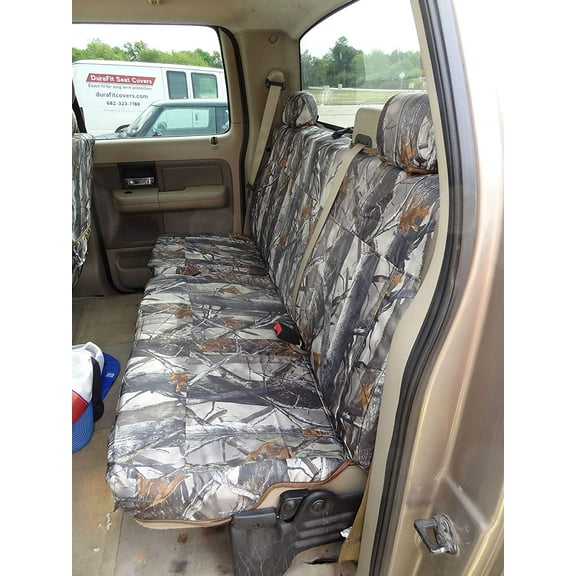 F366 2004-2008 Ford F150 Rear Solid Back 60/40 Split Bottom Seat with Adjustable Headrests in Camo Endura