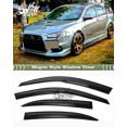 thumbnail image 2 of Fits 2008-2017 Lancer EVO 10 MR JDM Mugen Style Window Visor Rain Guard Deflector, 2 of 6