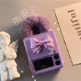 thumbnail image 1 of Funda de teléfono de felpa para Samsung ZFlip3, carcasa con cordón de pantalla plegable, color morado lavanda, F7110 Fivean unisex, 1 of 2