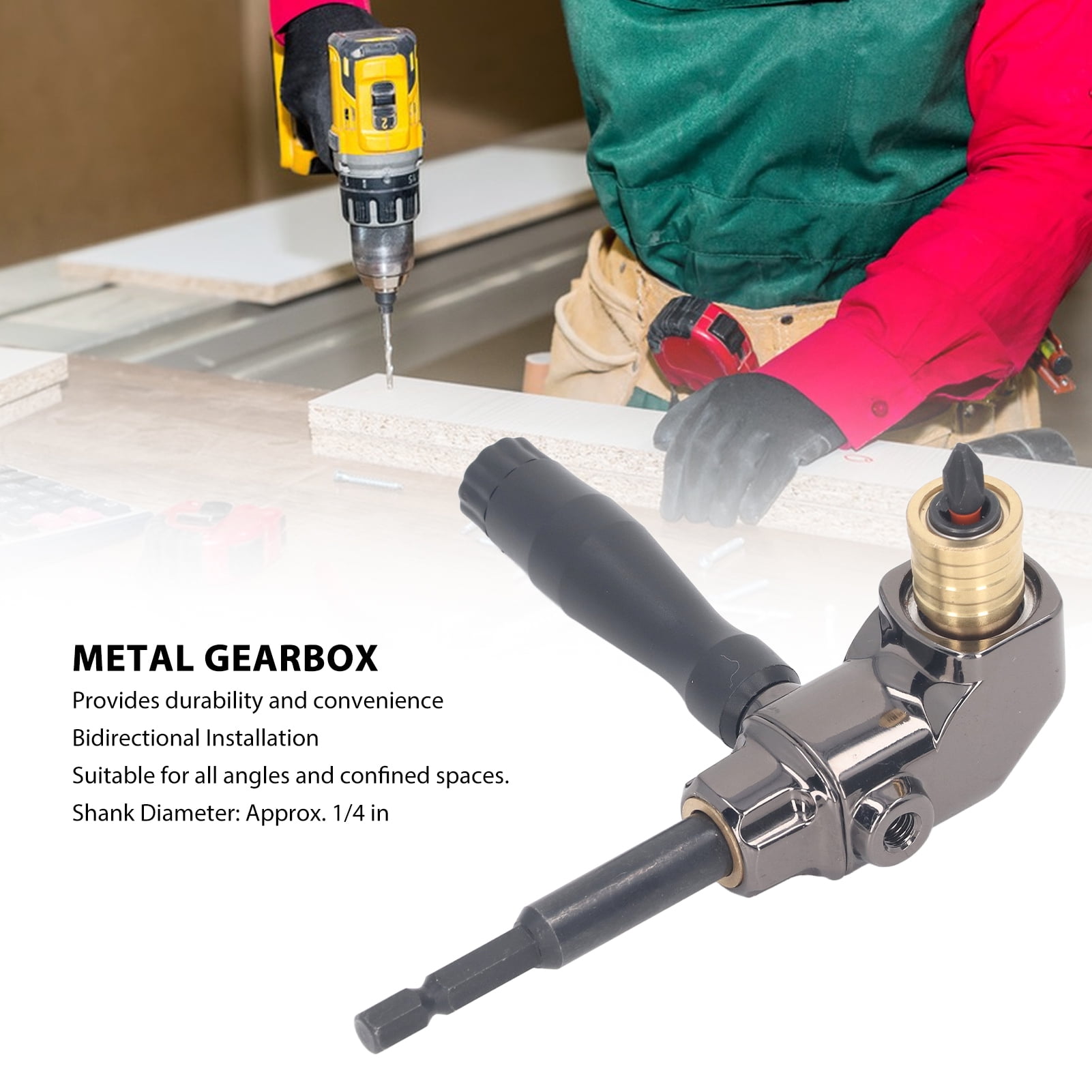 Fixation De Perceuse à Angle Droit, Adaptateur De Perceuse D'angle à 90 Degrés, Fixation De Mandrin De Perceuse électrique, Adaptateur De Perceuse Sans Fil, Adaptateur D'angle(Métal